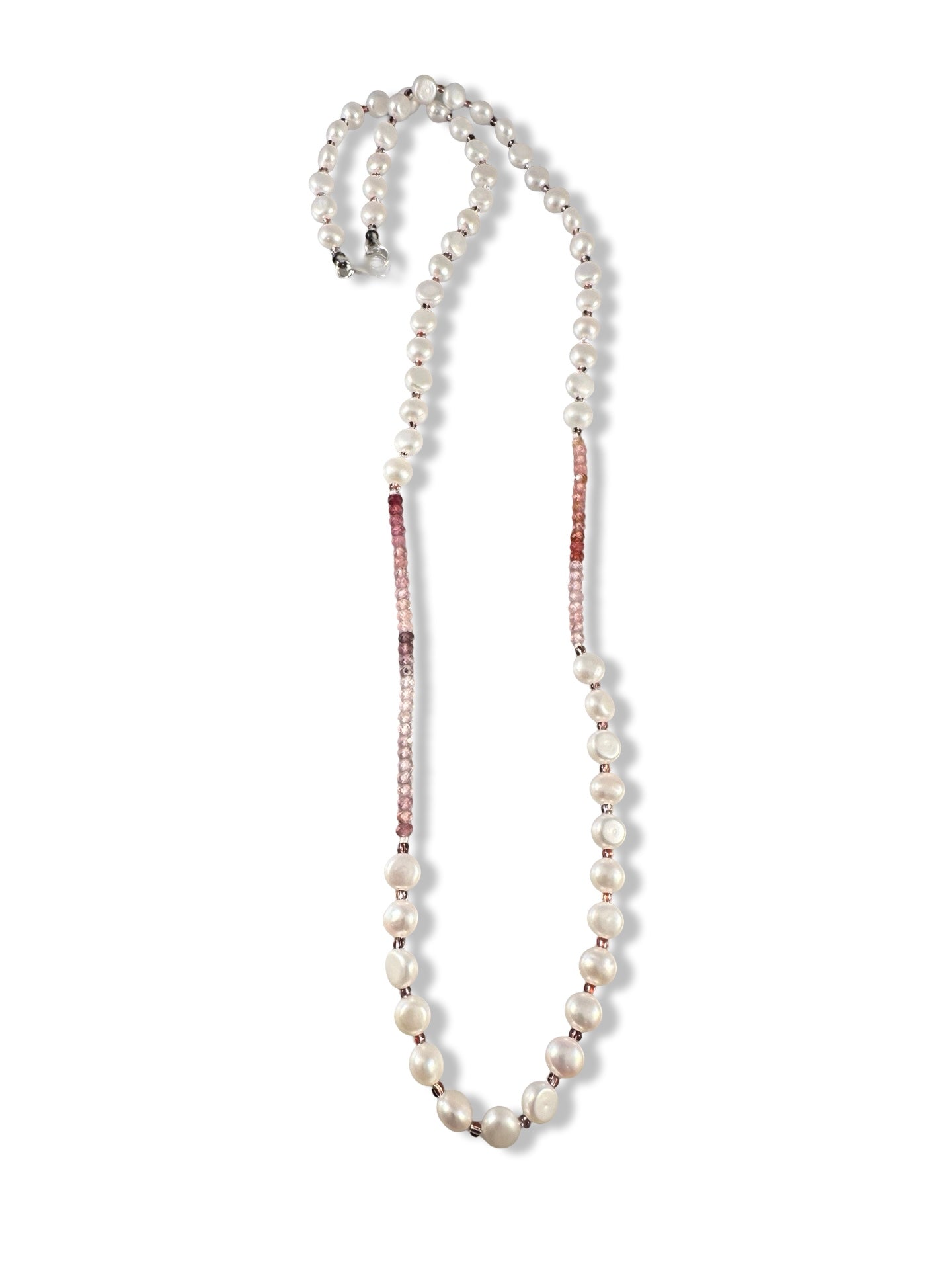 24” Fresh Water Pearl & Gemstone Necklace