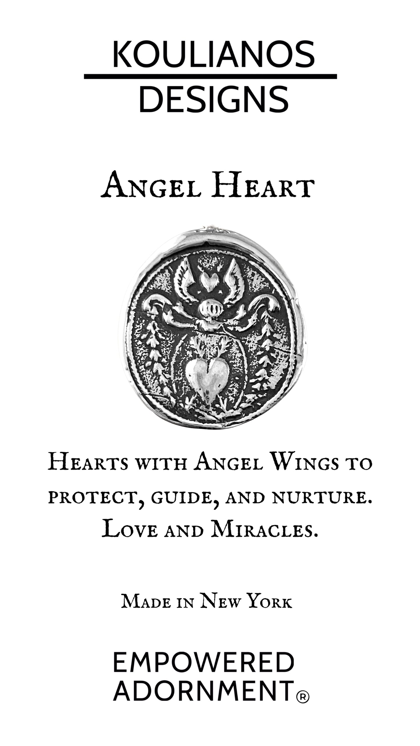Angel Heart Sterling Signet Ring