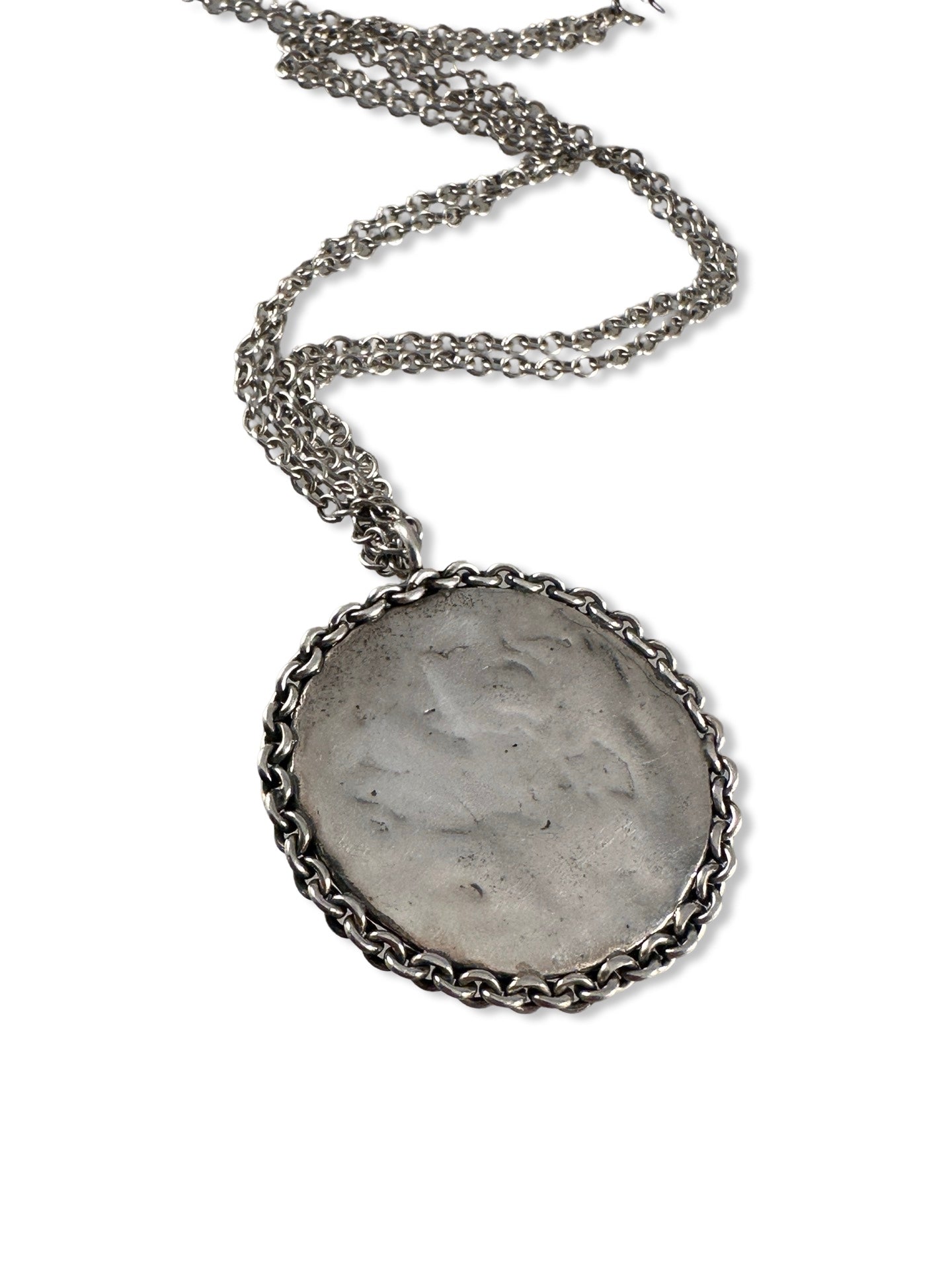 Strength & Sovereignty Large Medallion Sterling Necklace with Emerald