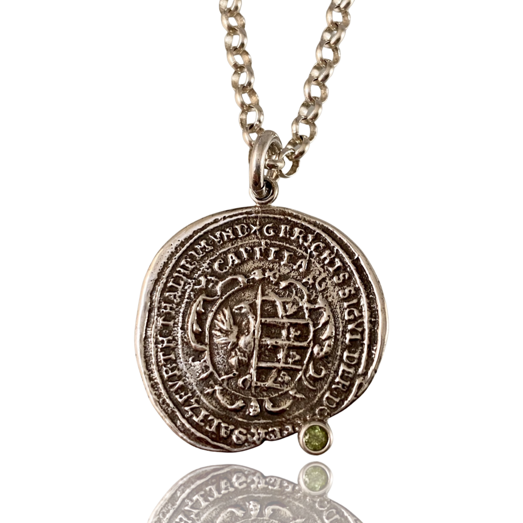 Sterling Silver & Gemstone Medallion Necklace