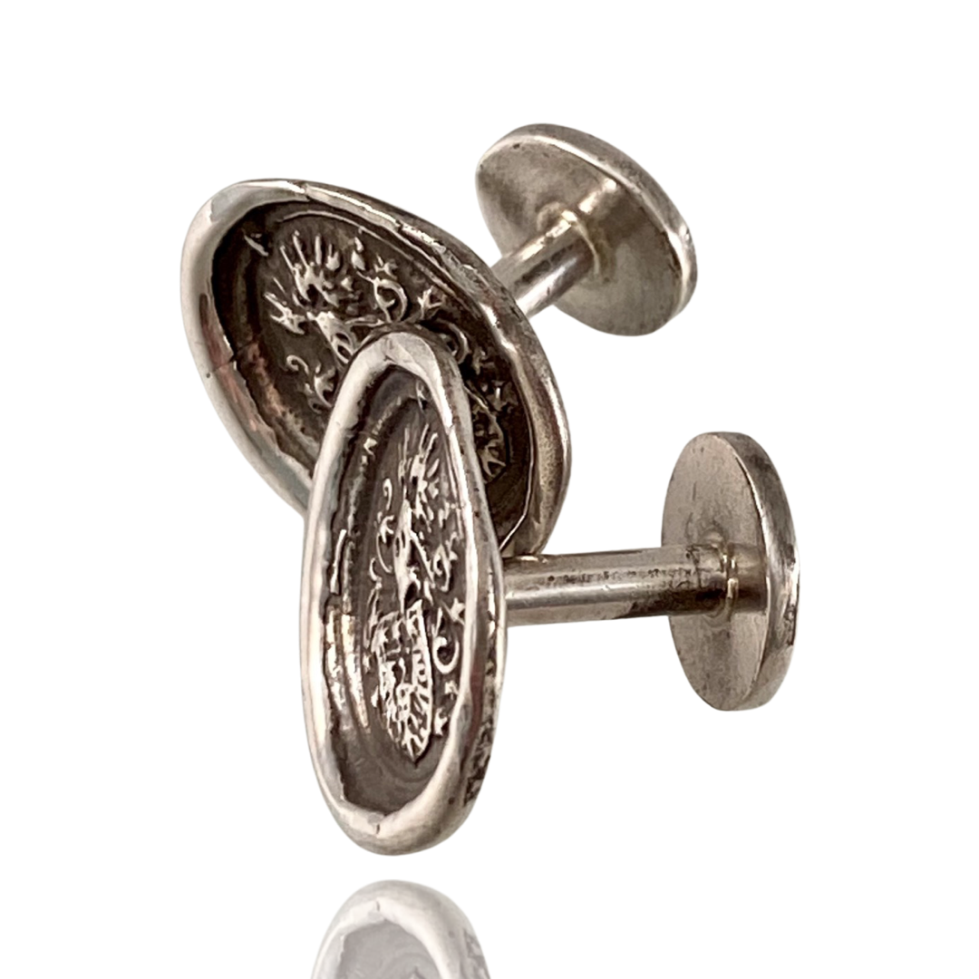 Small Shield Sterling Silver Cufflinks