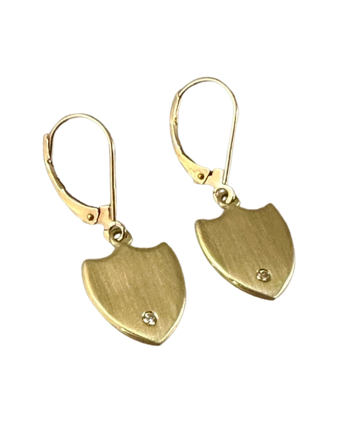 18k Gold & Diamond Shield Earring 3