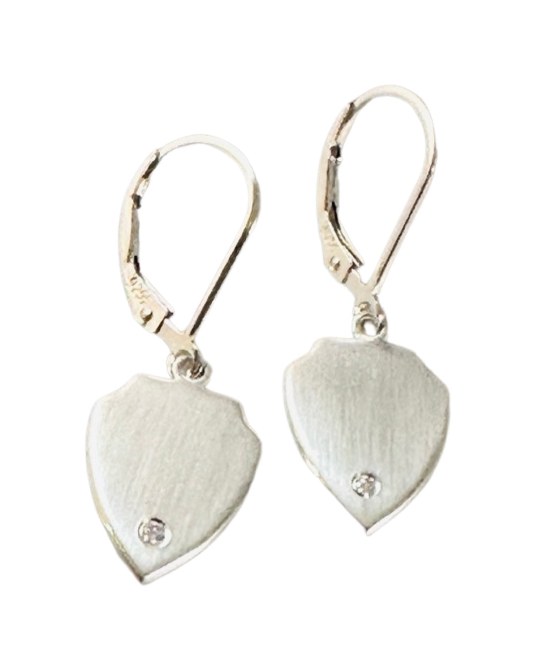 Sterling & Diamond Shield Earring 2
