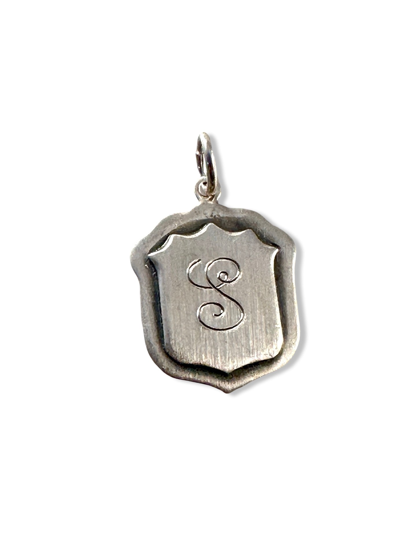 Sterling Initial Shield Charms