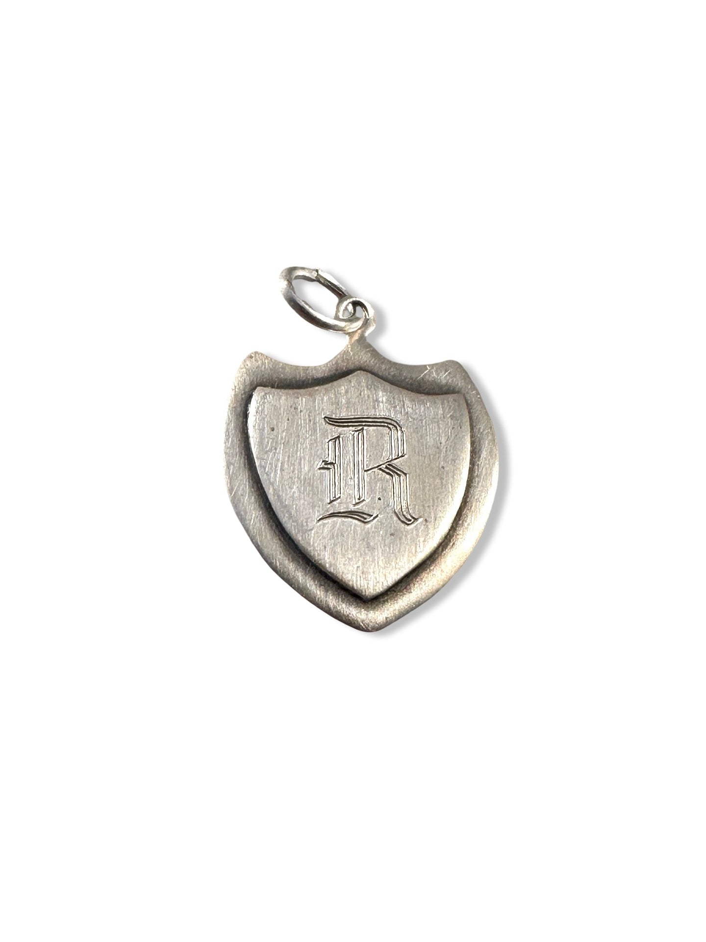 Sterling Initial Shield Charms