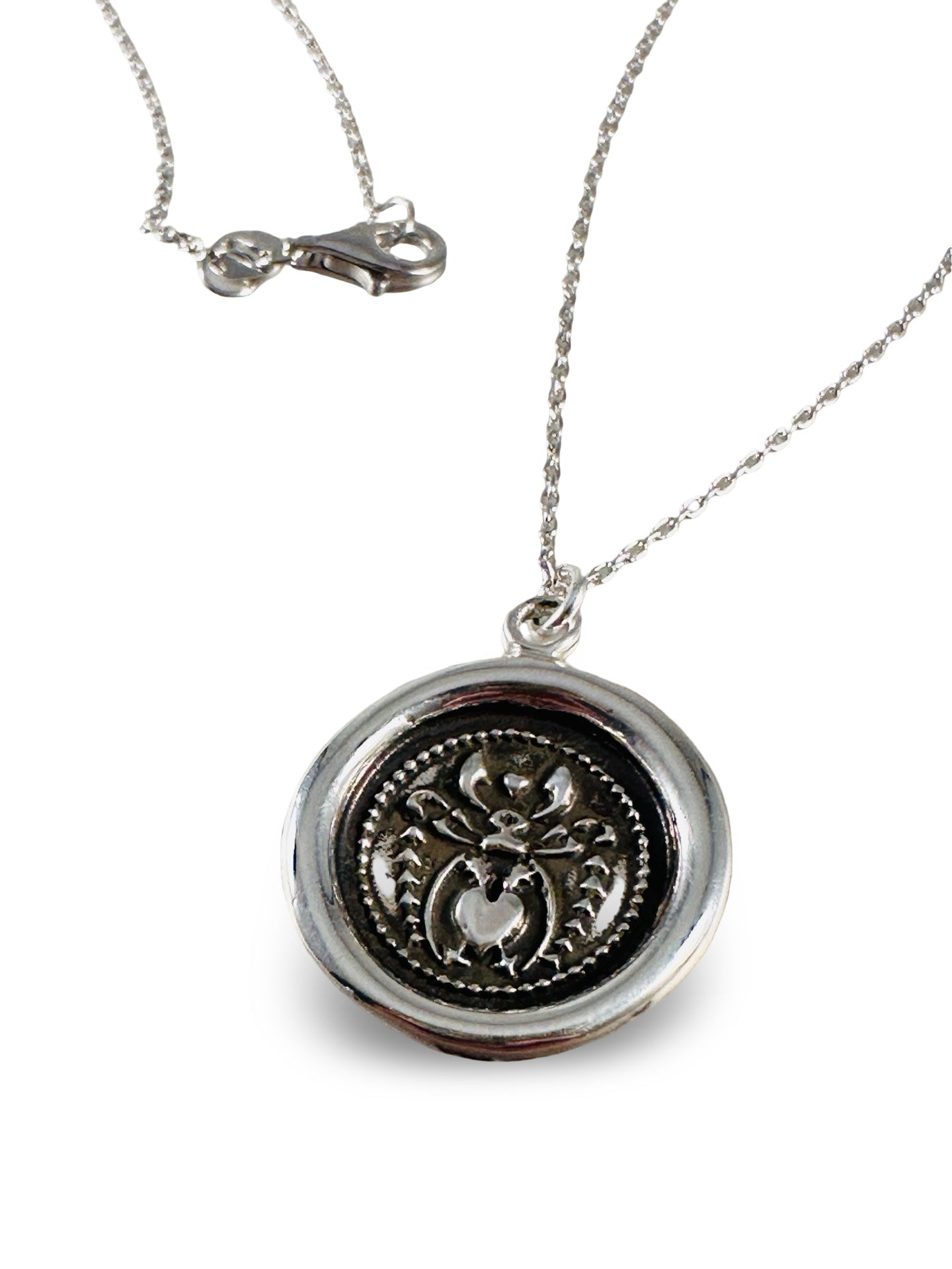 Petite Sterling Angel Heart Necklace