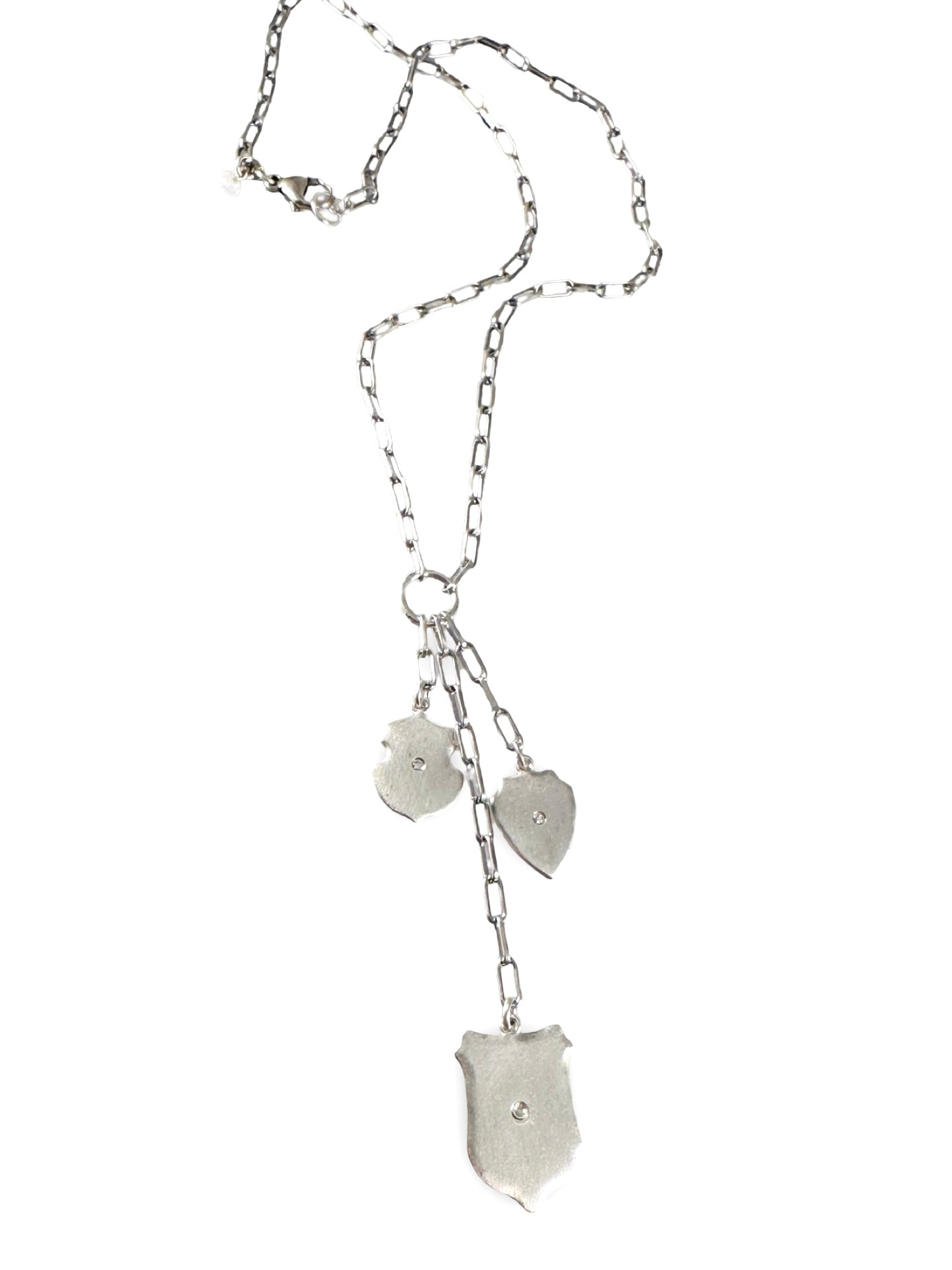 Triple Shield Diamond Drop Necklace