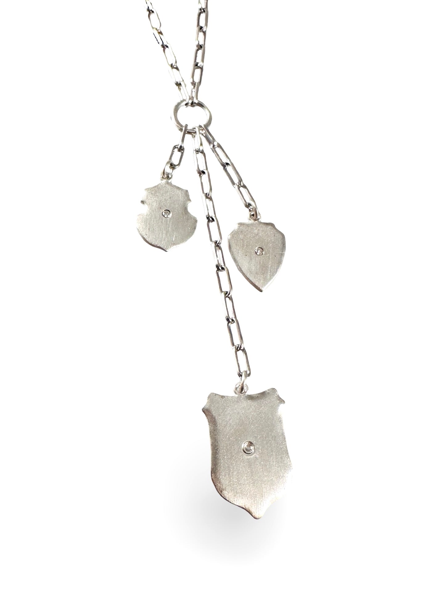 Triple Shield Diamond Drop Necklace