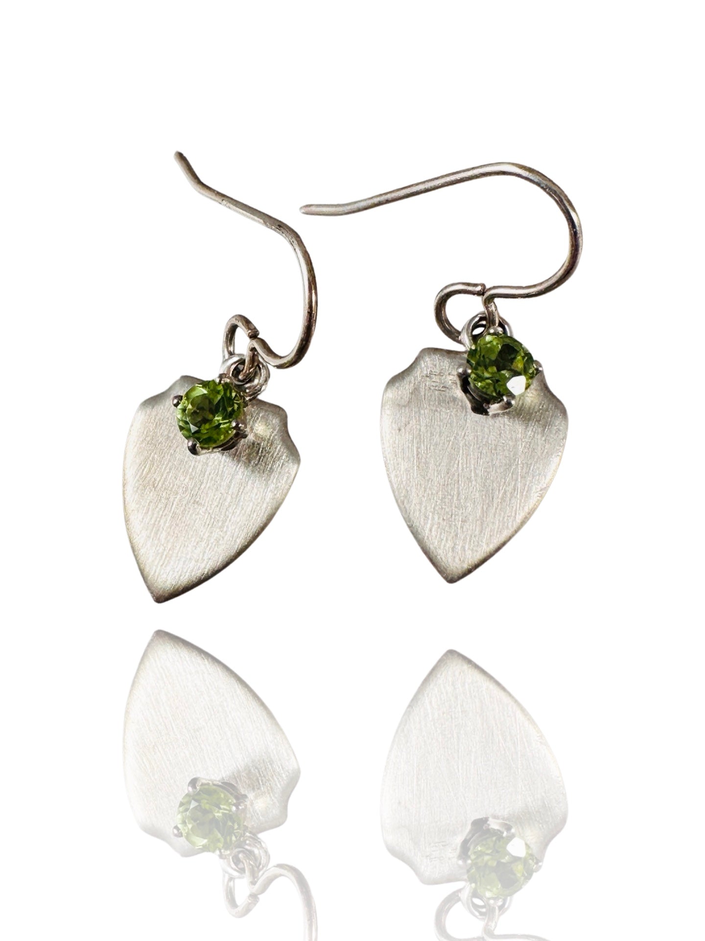 Sterling Small Shield Gemstone Earring