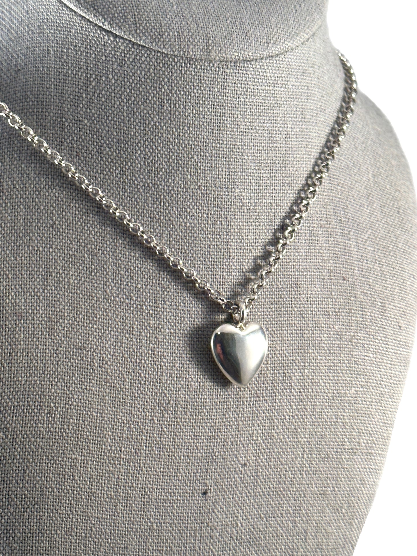 Chunky Medium Sterling Heart Necklace