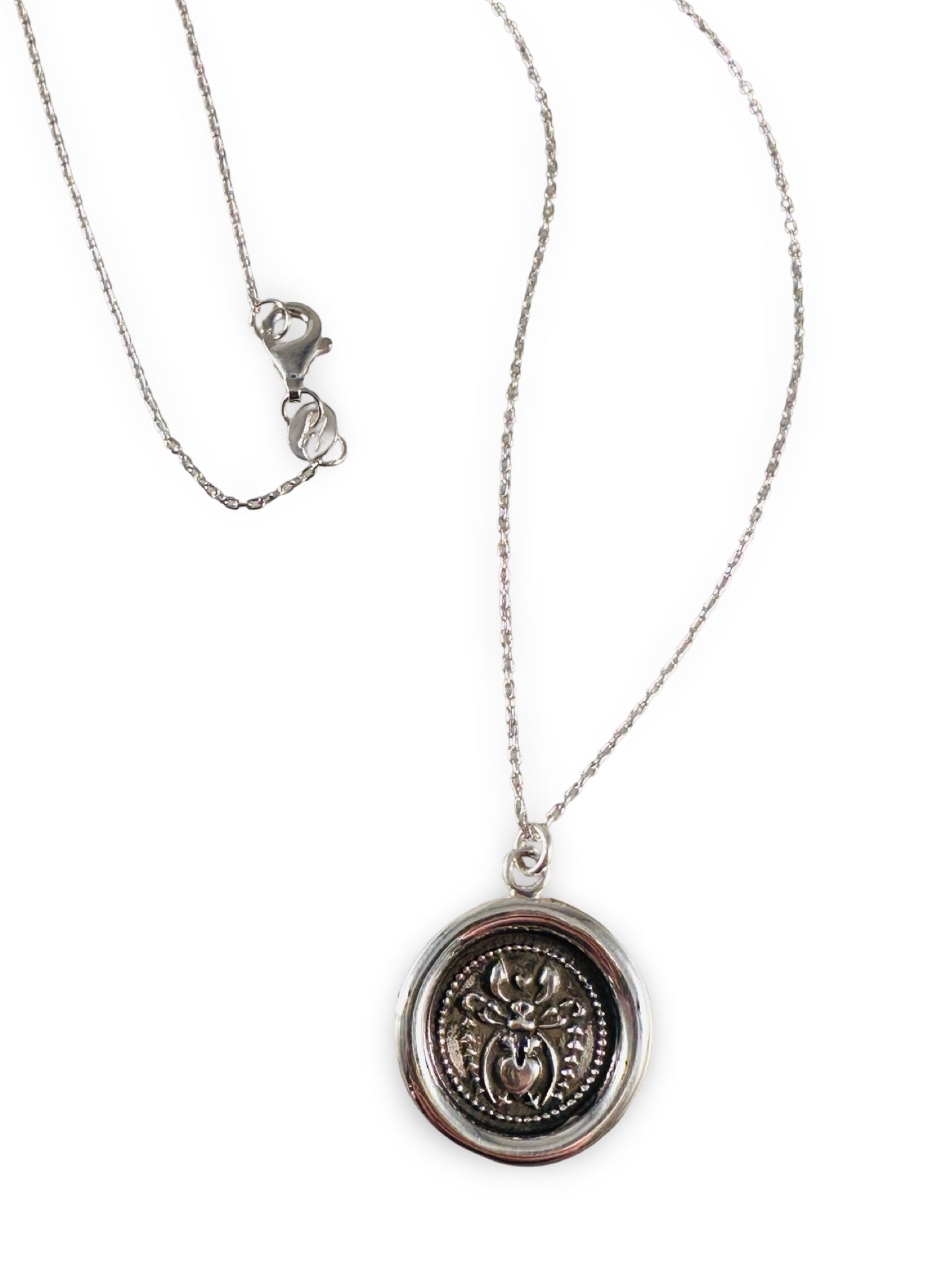 Petite Sterling Angel Heart Necklace