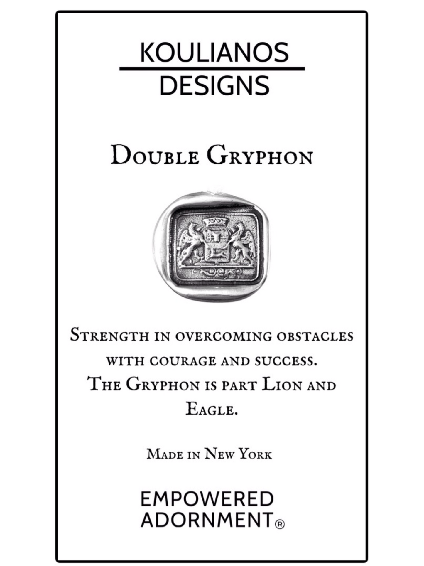 Double Gryphon 18k Gold Diamond Pendant
