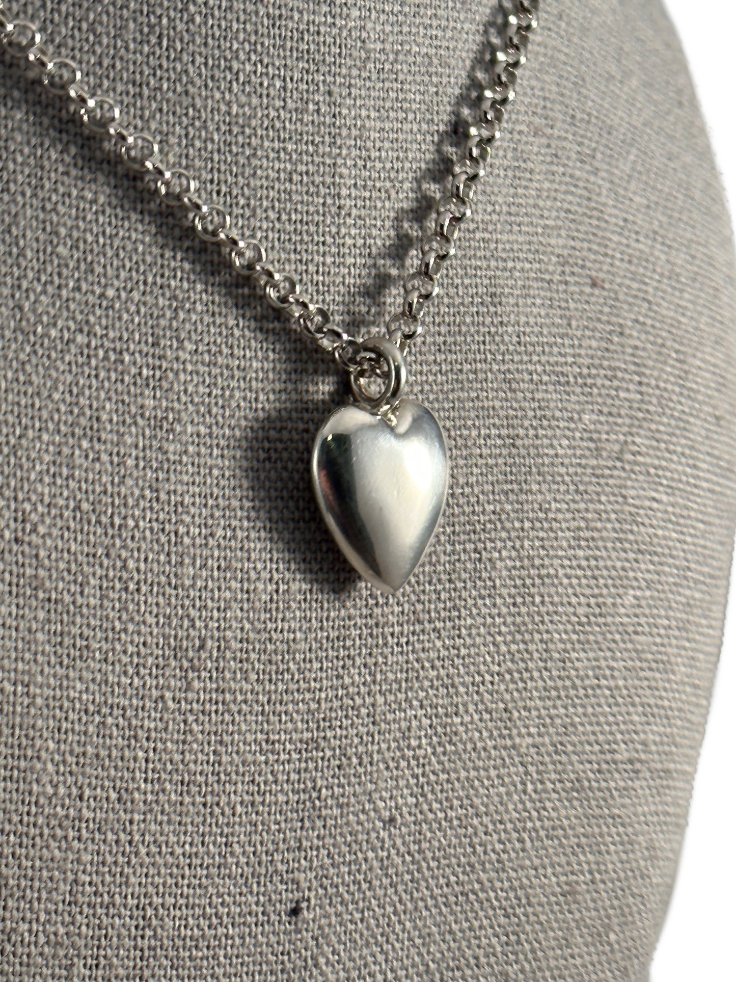 Chunky Medium Sterling Heart Necklace