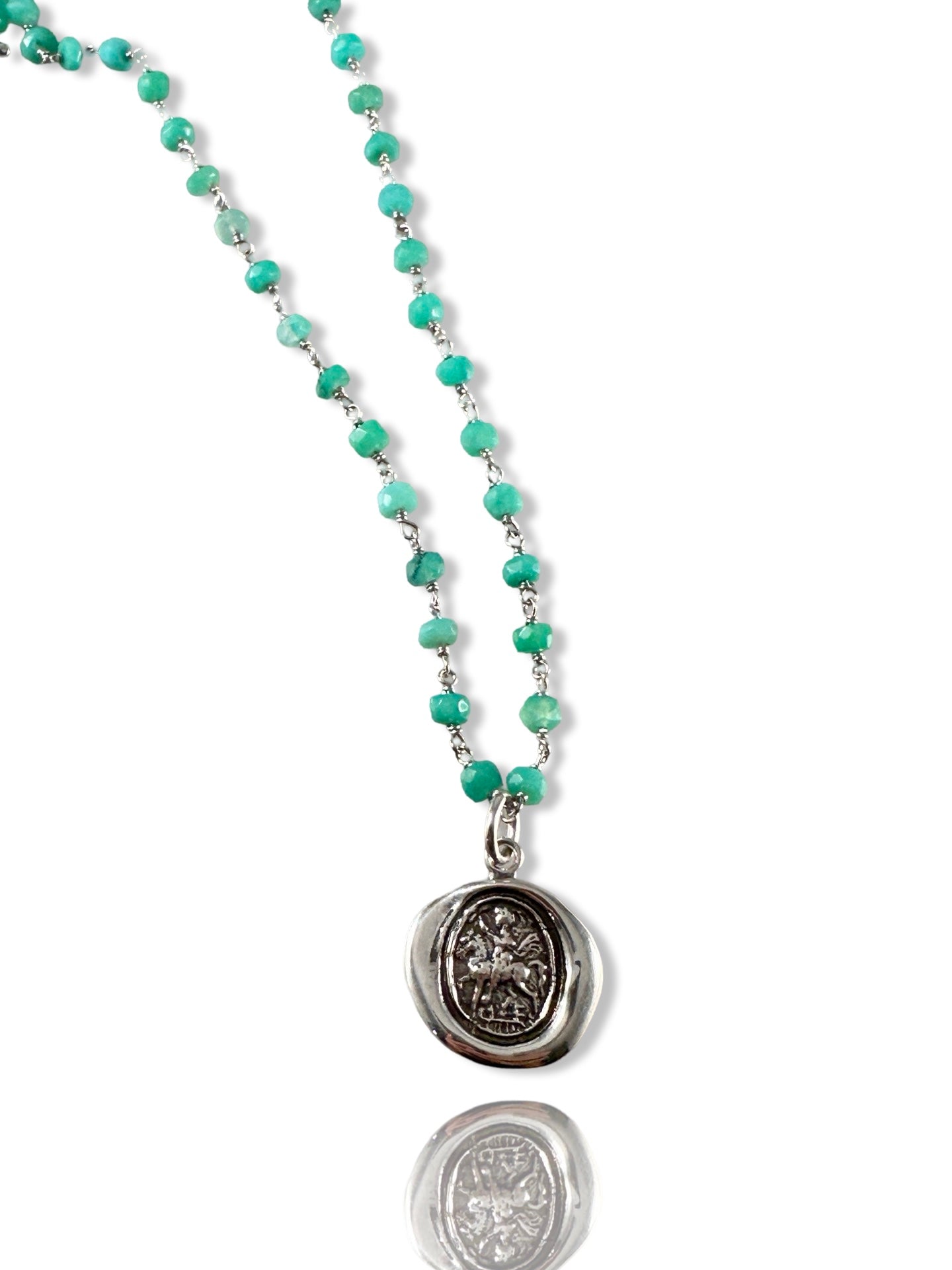Saint George Sterling Gemstone Wrap Necklace SM3