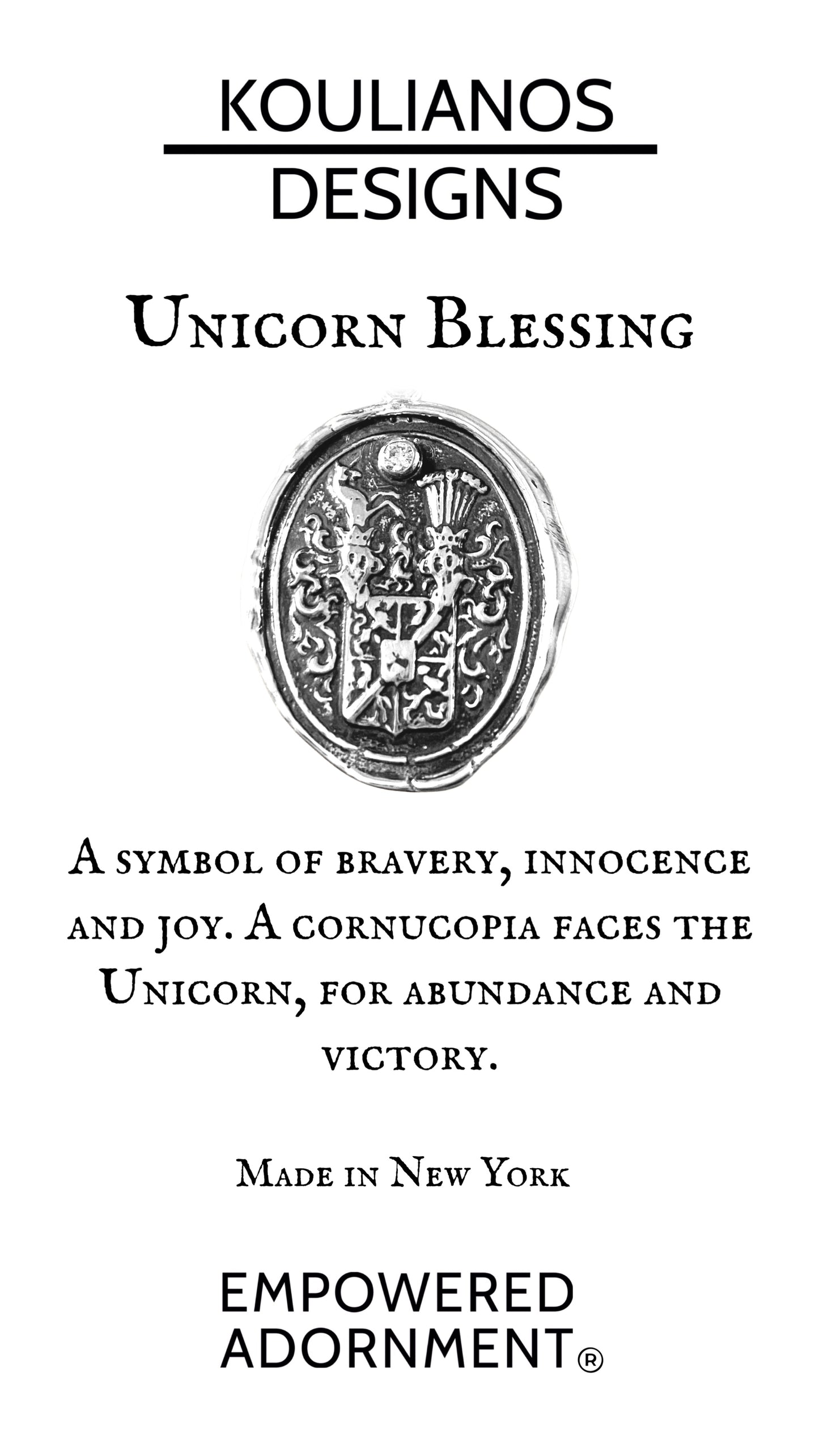 Unicorn & Cornucopia Sterling Ring