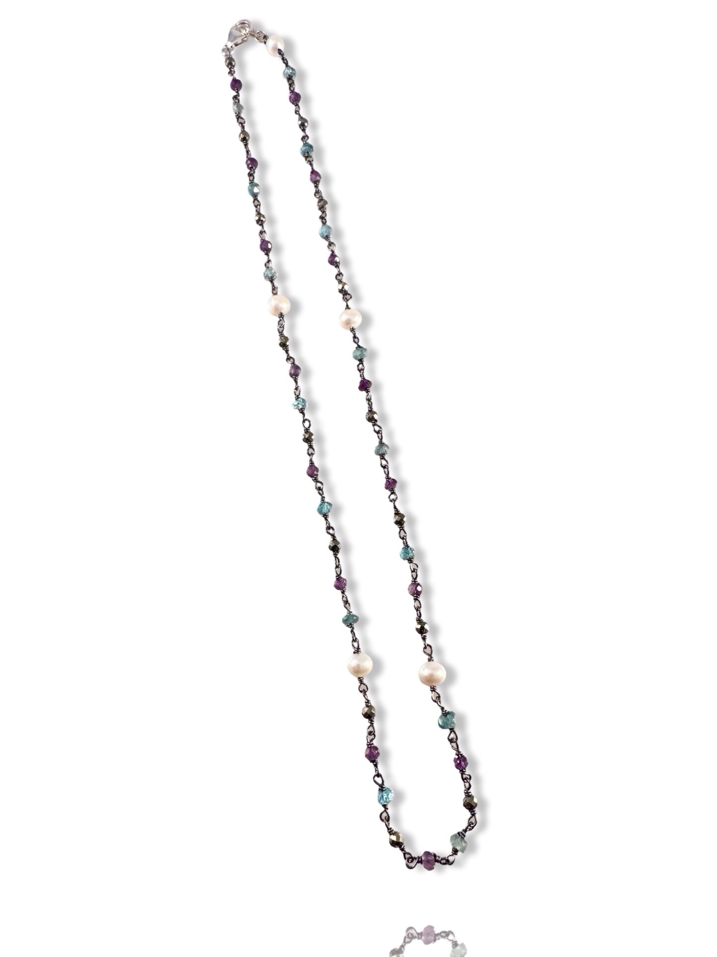 Tree of Life Sterling Gemstone Wrap Necklace