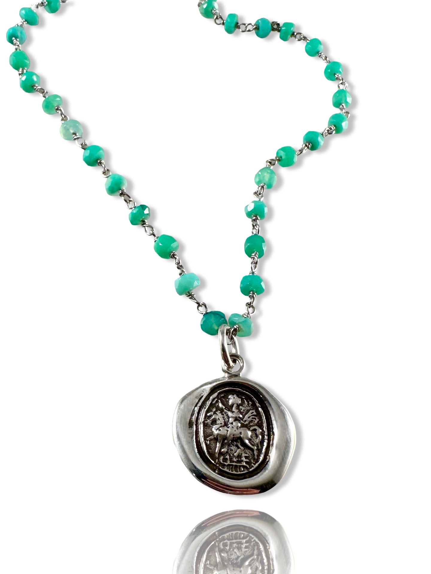 Saint George Sterling Gemstone Wrap Necklace SM3