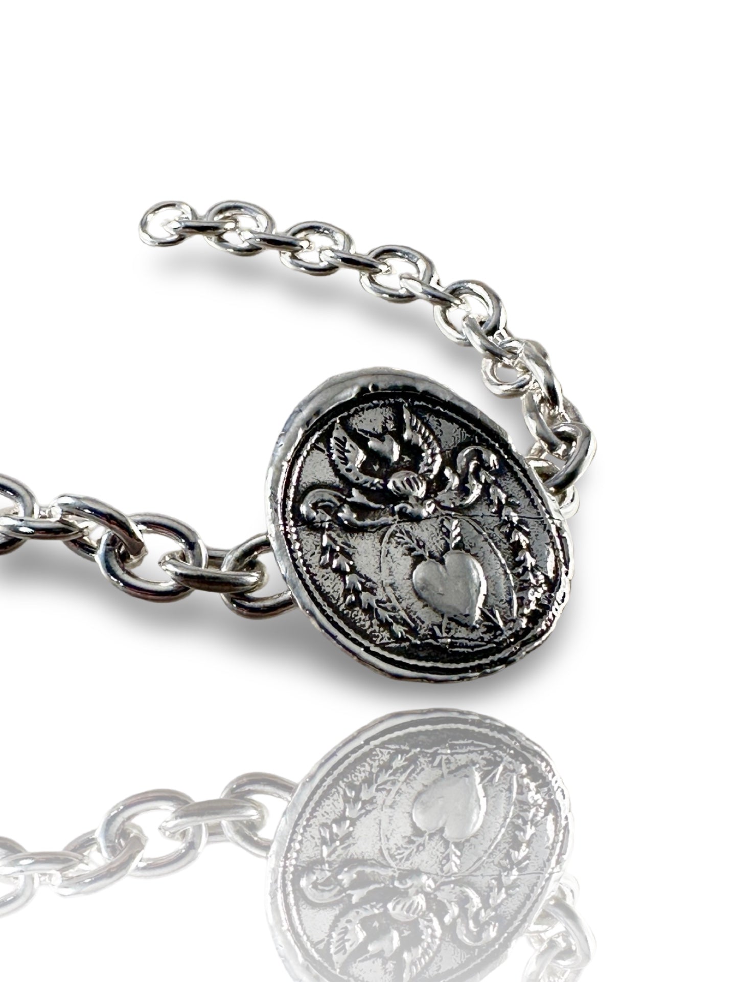 Sterling Silver Angel Heart Bracelet