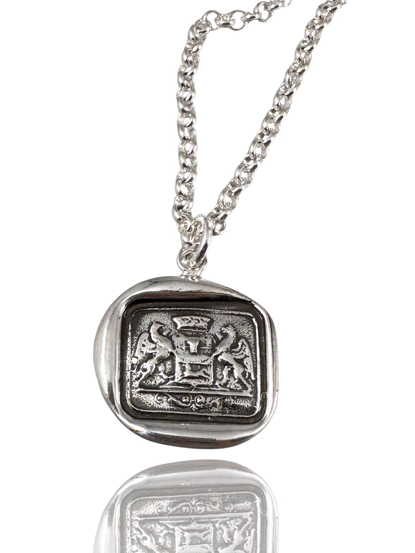 18" Crest on Chain , Saint George , Double Gryphon, Hammer