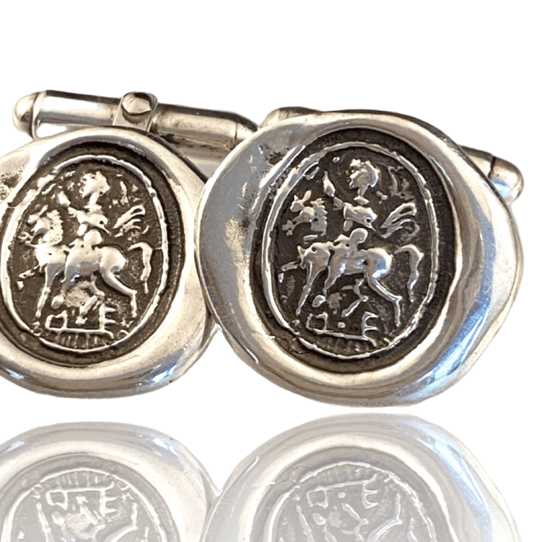 Saint George Sterling Silver Cufflinks