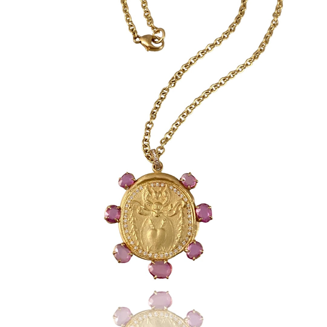 18k Gold Angel Heart Diamond Necklace