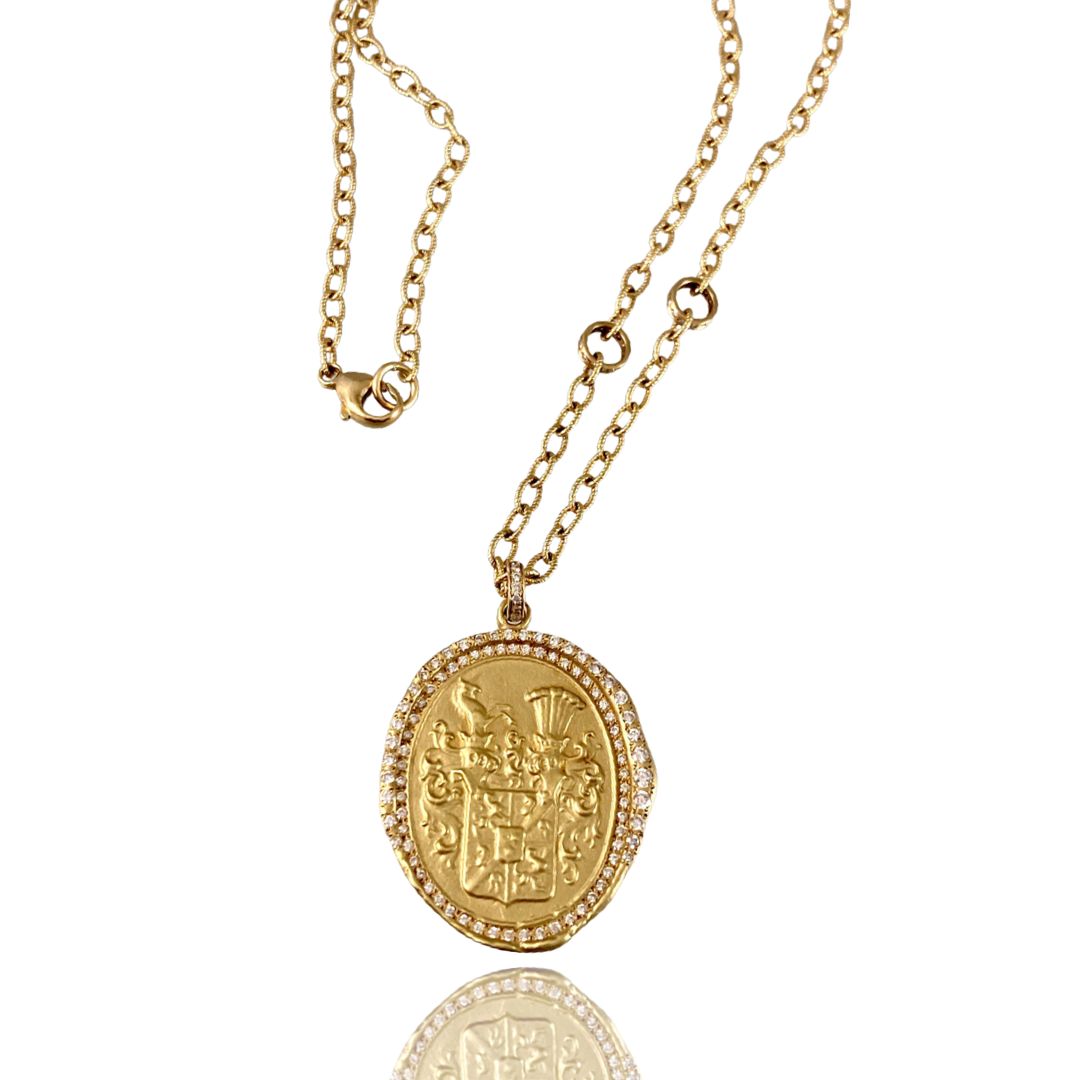 18k Gold Mythological Unicorn Diamond Necklace