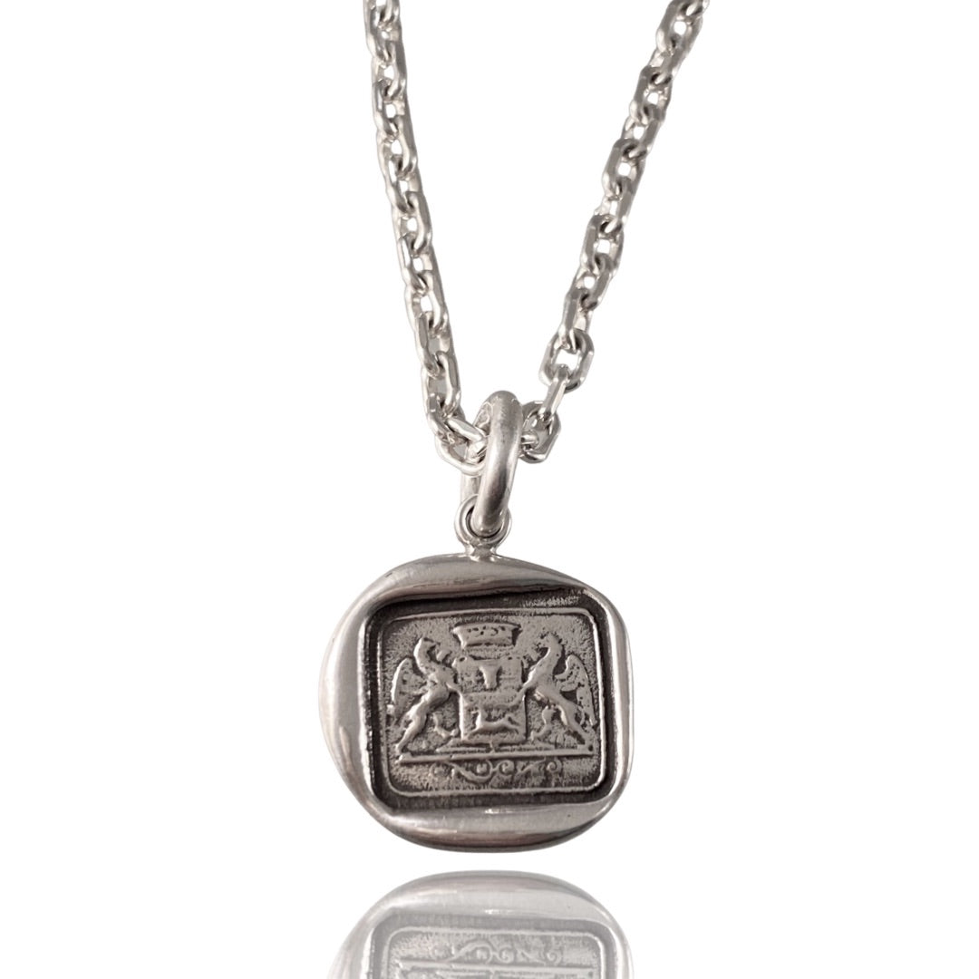 18" Double Gryphon Sterling Necklace
