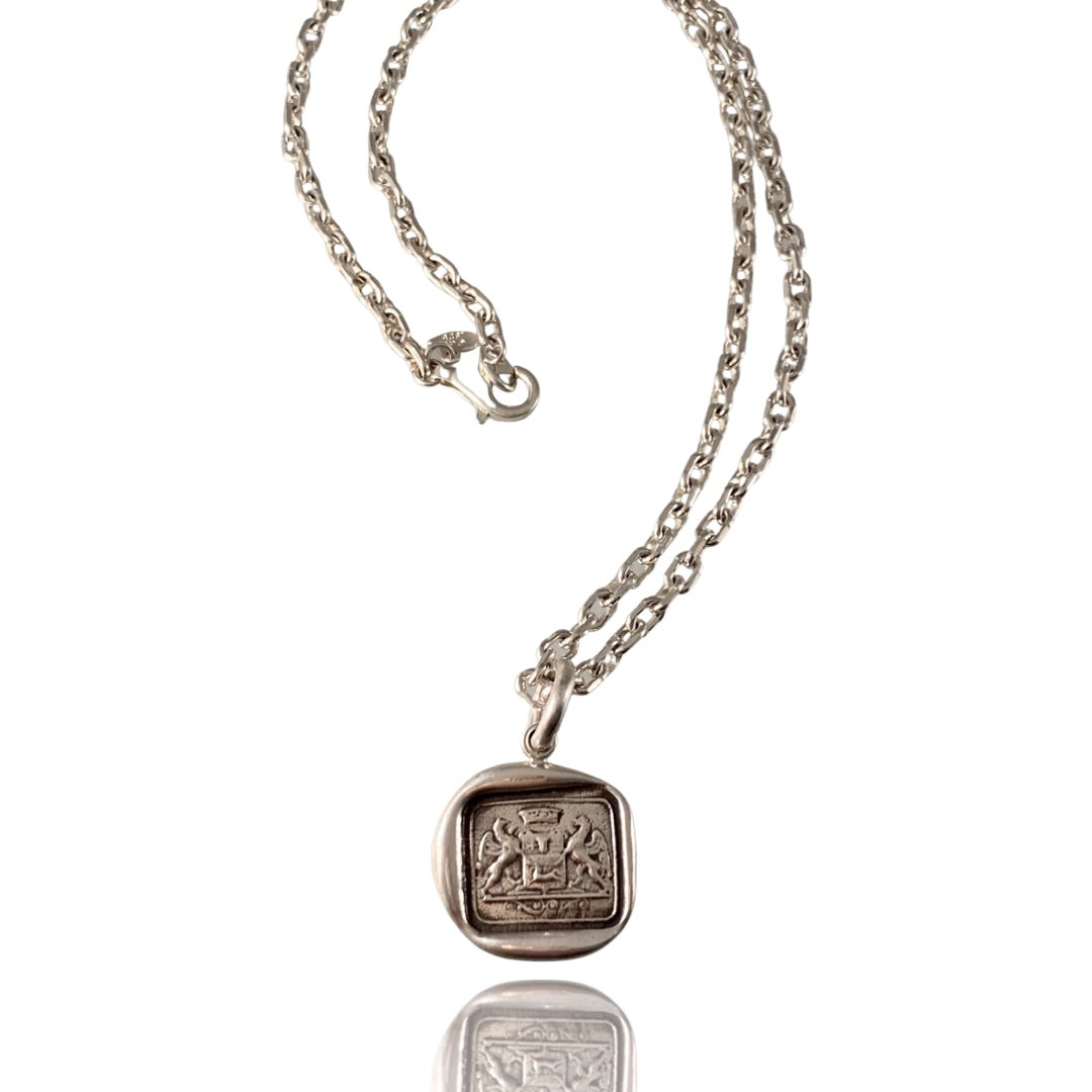 18" Double Gryphon Sterling Necklace
