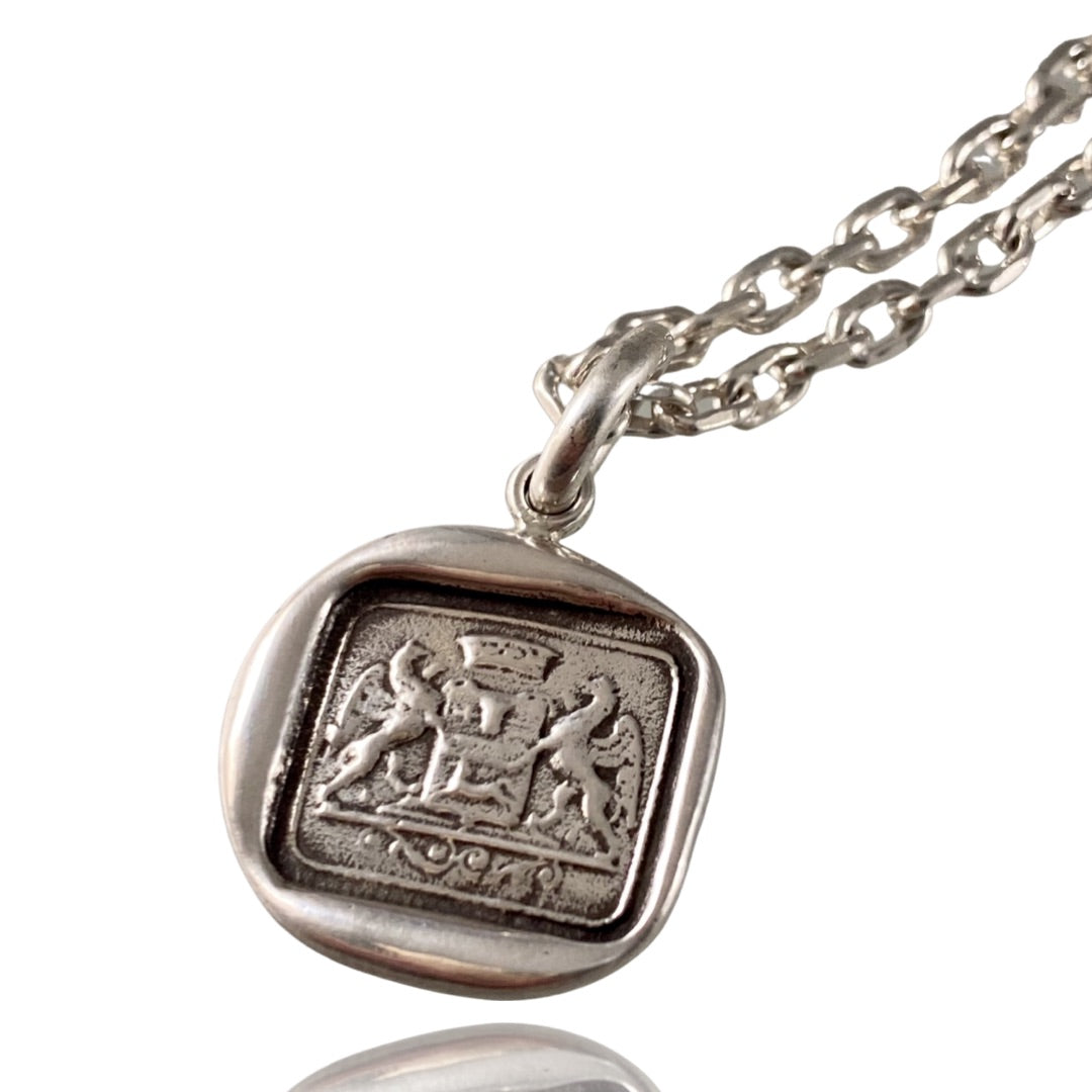 18" Double Gryphon Sterling Necklace