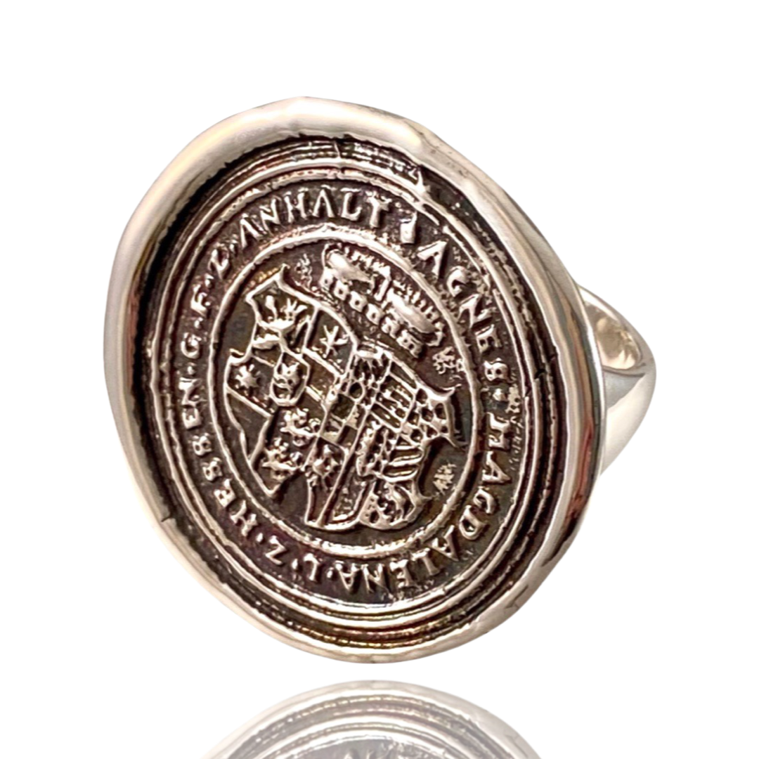 Large Inscribed Shield Sterling Ring