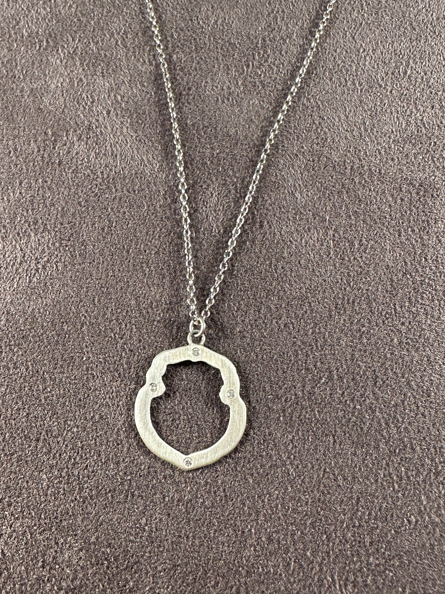 #125 Small Shield Diamond Silhouette Necklace