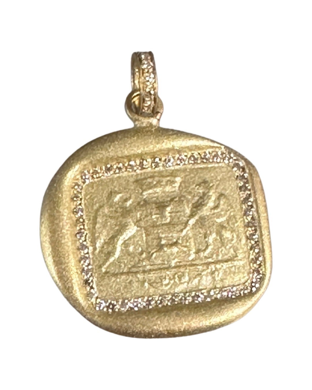 Double Gryphon 18k Gold Diamond Pendant
