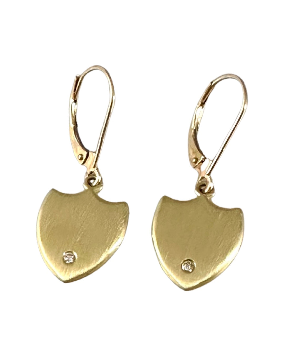 18k Gold & Diamond Shield Earring 3