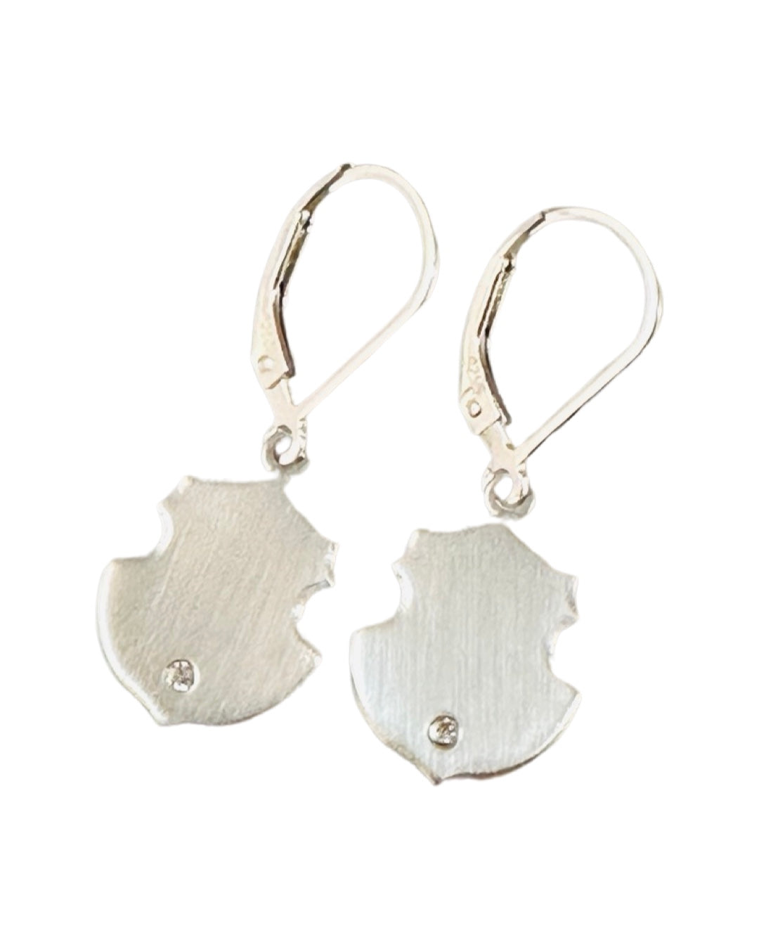 Sterling & Diamond Shield Earring