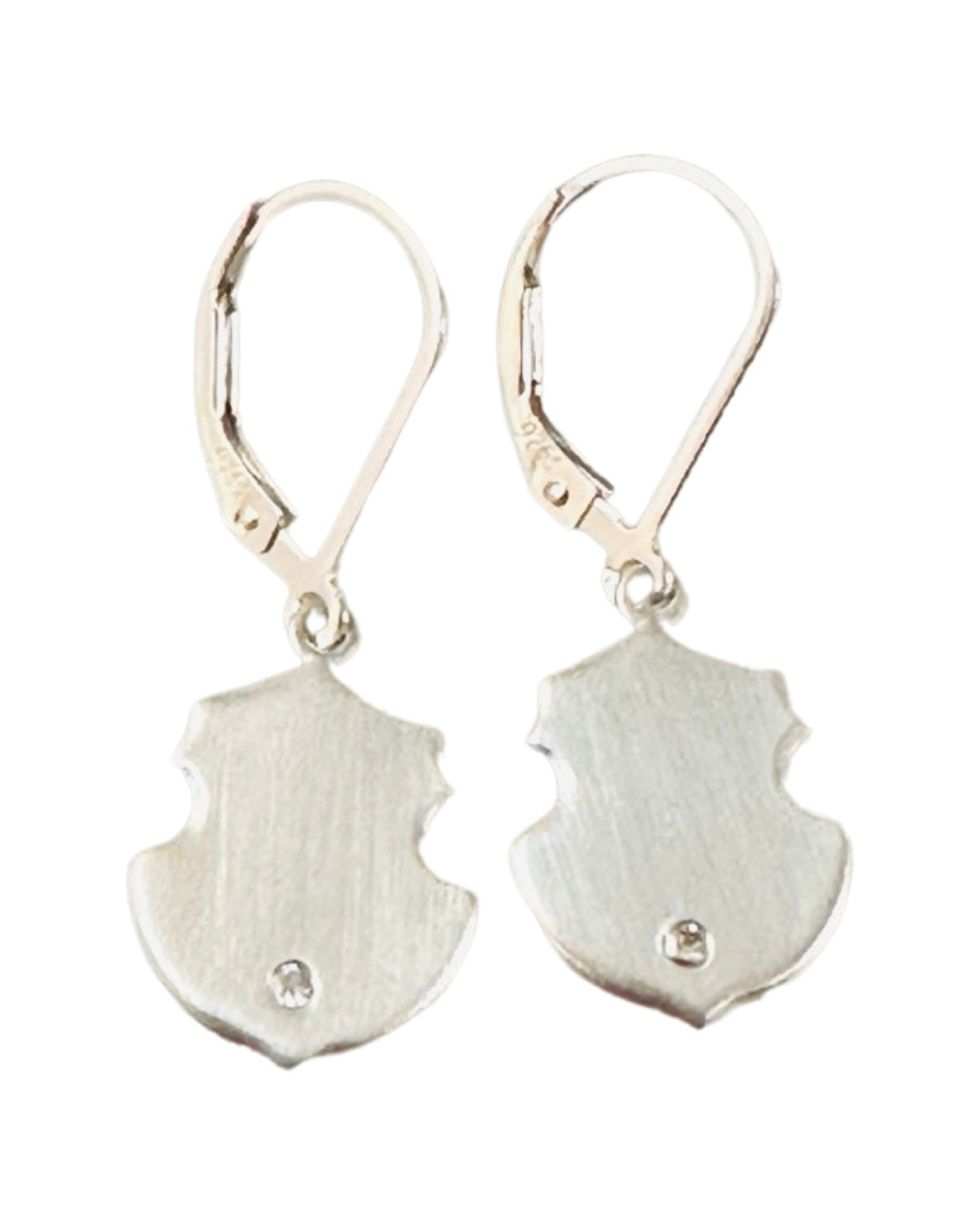 Sterling & Diamond Shield Earring