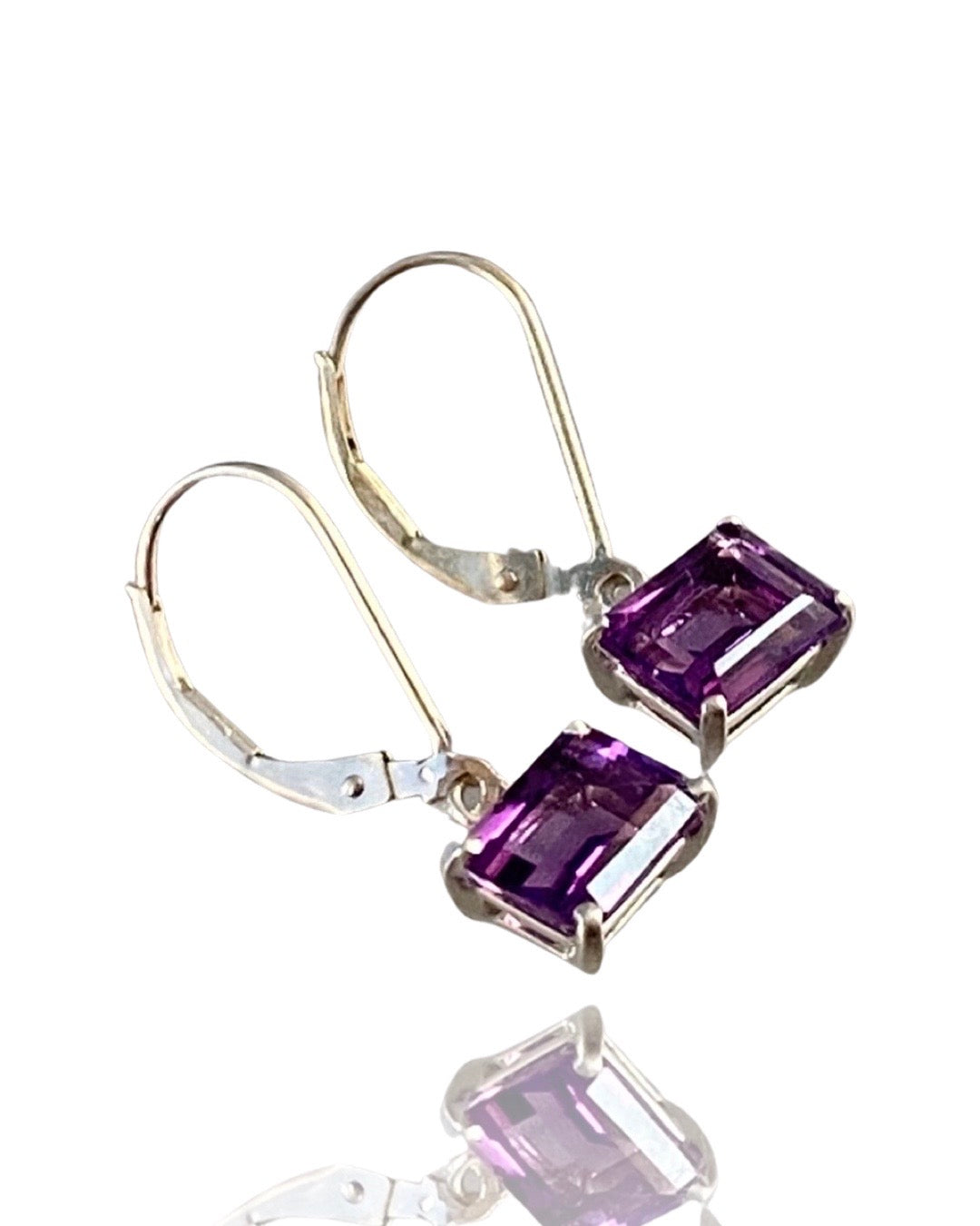 Faceted Amethyst Gemstone Earrings