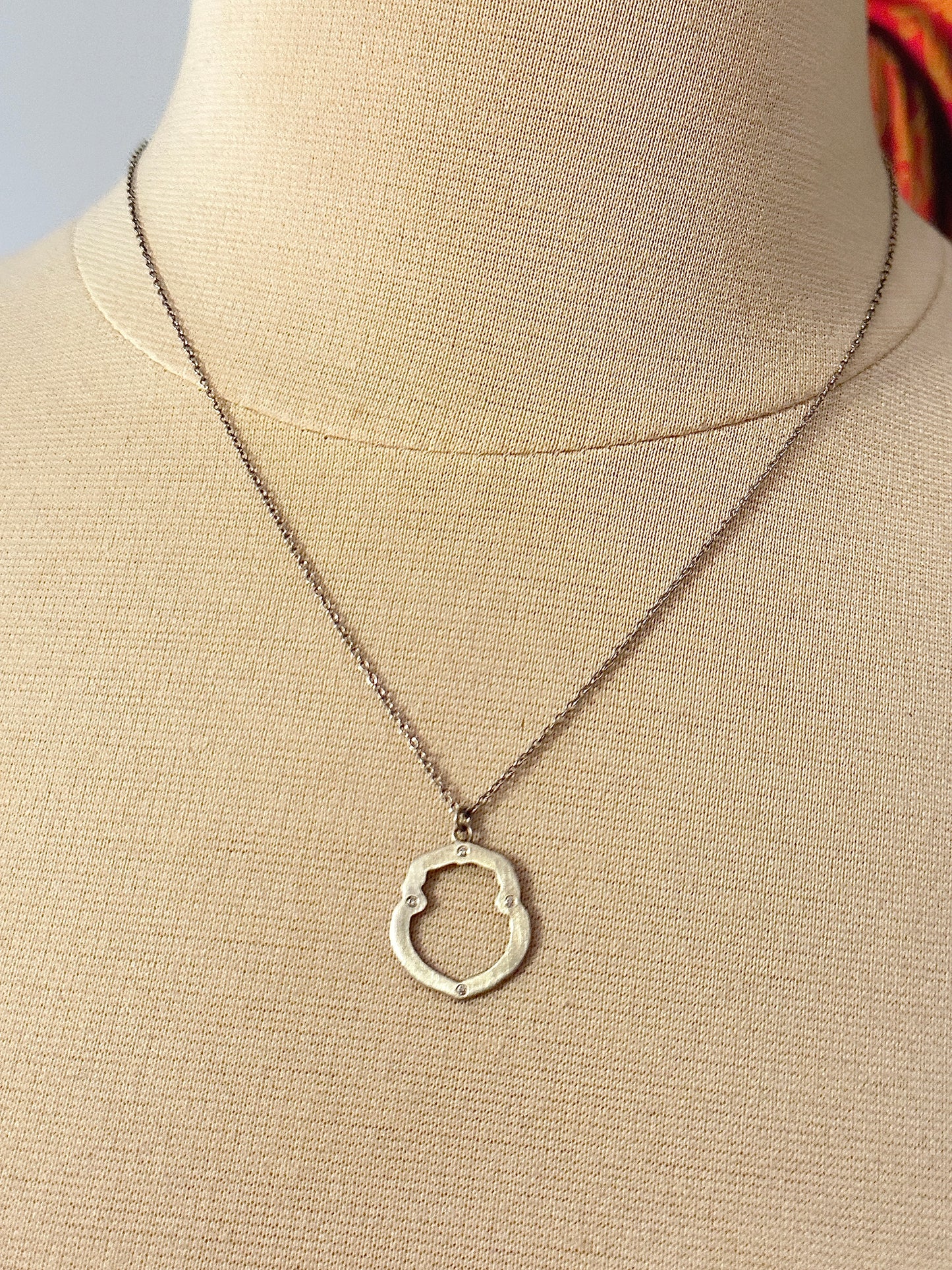 #125 Small Shield Diamond Silhouette Necklace