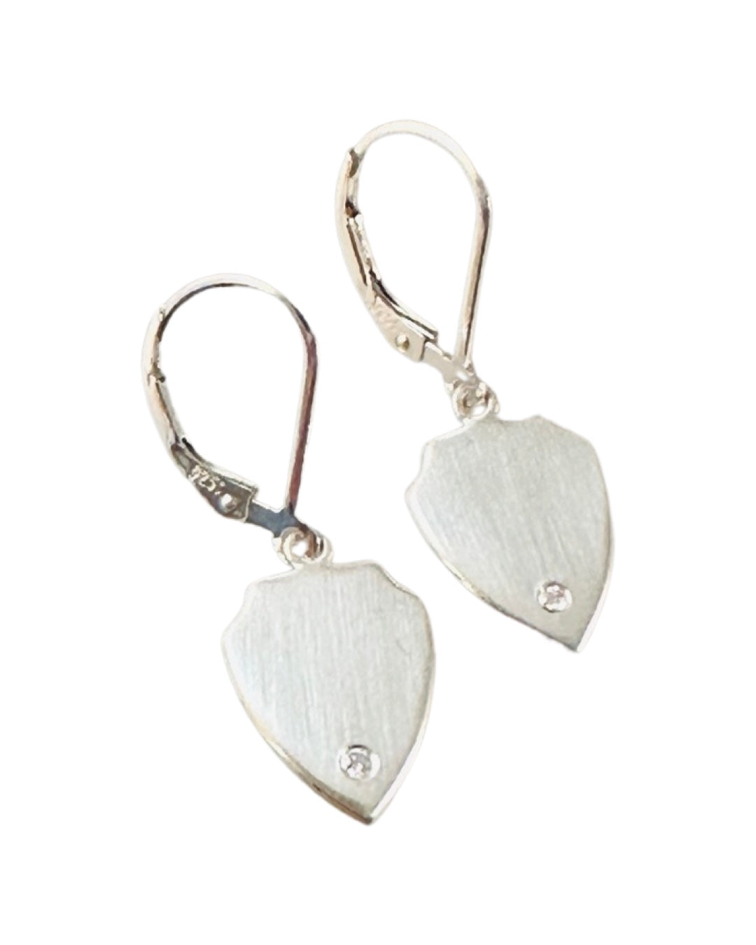 Sterling & Diamond Shield Earring 2