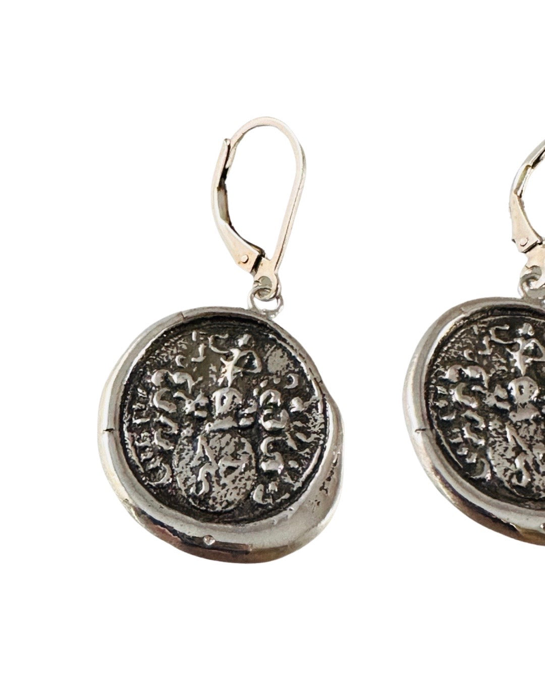 World Crest Silver Shield Earring